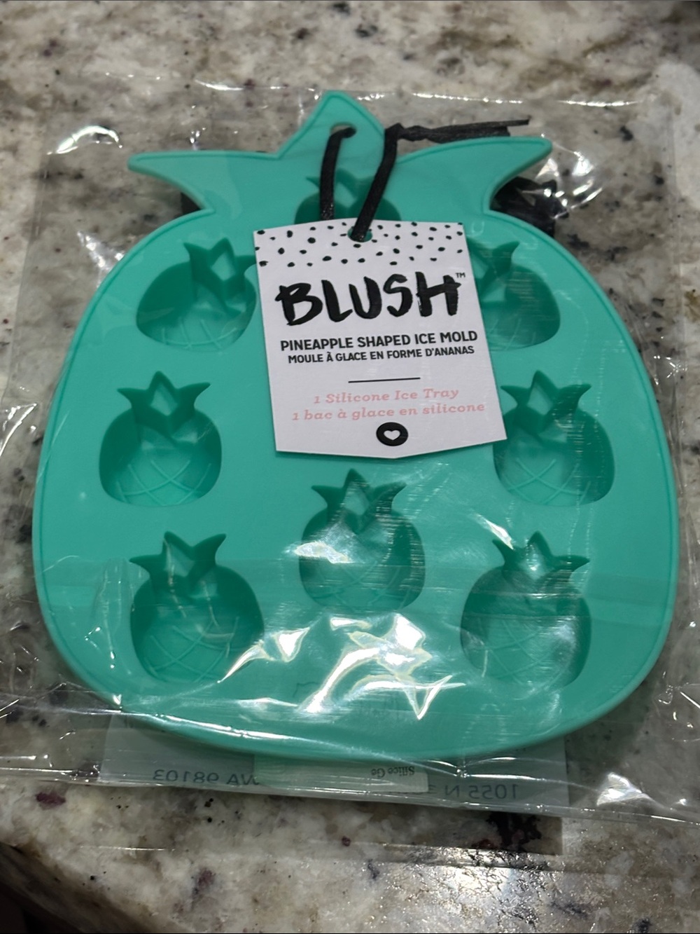 NWT Blush Pineapple Silicone Ice Cube Tray Mold Aqua Tropical Barware - Picture 6 of 9